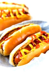 1 Foot Long On Bun Frankfurter or Hot Dog with Chili on Bun