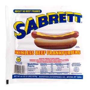 1 frank (50 g) Skinless Beef Frankfurters (50g)