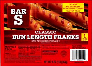 1 frank (57 g) Bun Length Franks