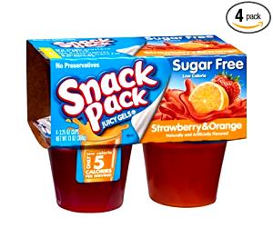 1 gel cup (99 g) Sugar Free Orange Jello Snack Pack
