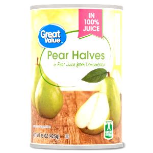 1 Half Pear, Juice Pack, Canned