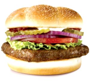 1 hamburger 1/4 lb Single Hamburger