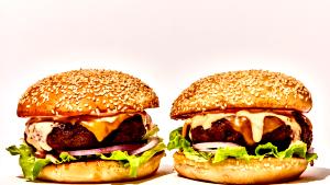 1 Hamburger Hamburger with Mayonnaise or Salad Dressing on Bun