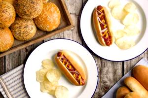 1 Hamburger, Hot Dog Bun, Or Large 100% Whole Wheat Roll (Home Recipe or Bakery)