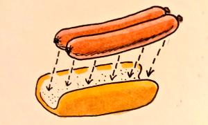 1 hot dog (102 g) Original Mustard Dog on a Standard Bun