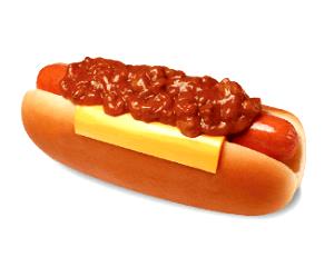 1 hot dog (190 g) Big Original Chili Cheese Dog on a Standard Bun