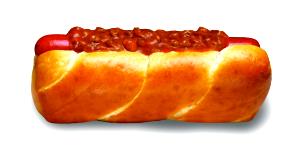 1 hot dog (198 g) Big Original Chili Dog on a Pretzel Bun