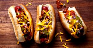 1 hot dog (222 g) Angus All Beef Chili Cheese Dog on a Seeded Bun