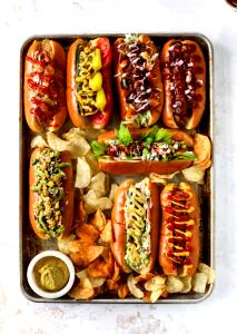 1 hot dog (344 g) Angus All Beef Chicago Dog on a Pretzel Bun