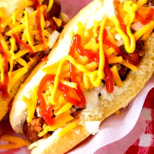 1 hot dog (57 g) Cheesy Cheddar Dogs
