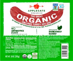 1 hotdog (48 g) The Great Organic Uncured Turkey Hot Dog