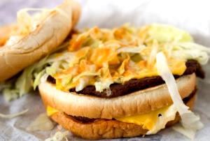 1 Jack-in-the-Box Bonus-Jack Hamburger Double Cheeseburger with Mayonnaise or Salad Dressing on Bun