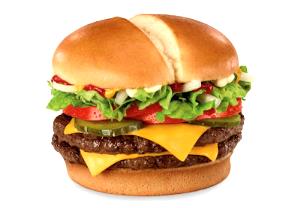 1 Jack-in-the-Box Double Cheeseburger Double Cheeseburger with Mayonnaise or Salad Dressing on Bun
