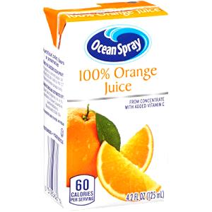 1 Juice Box (6.75 Fl Oz) Orange Juice (Bottled or in a Carton, Canned)