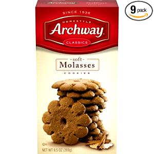 1 Large (3-1/2" To 4" Dia) (include Archway Brand) Molasses Cookies