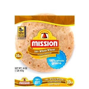 1 Large (approx 10" Dia) Whole Wheat Tortilla