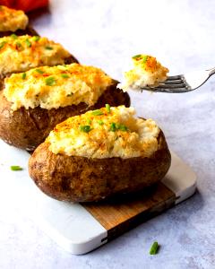 1 Large Baked Potato Stuffed with Cheese (Peel Not Eaten)
