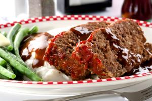 1 Large Patty Meat Loaf with Beef and Pork in Tomato-Based Sauce