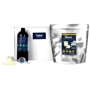 1 large scoop (34 g) Sated (Vanilla, prepared). Sucralose Sweetened Keto Meal Shake