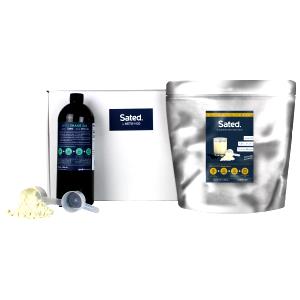 1 large scoop (46 g) Sated (Vanilla, prepared). Naturally Sweetened Keto Meal Shake