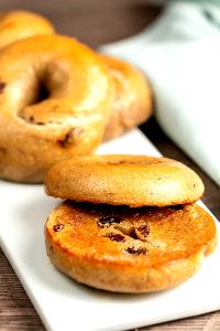 1 Large Toasted Bagel with Raisins