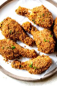 1 Large (yield After Cooking, Bone Removed) Baked or Fried Coated Chicken Drumstick Skinless