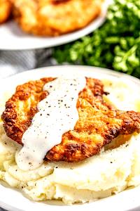 1 Large (yield After Cooking, Bone Removed) Fried Breaded or Floured Pork Steak or Cutlet (Lean and Fat Eaten)