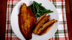 1 Large (yield After Cooking, Bone Removed) Fried Floured or Breaded Trout