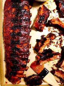 1 Large (yield After Cooking, Bone Removed) Pork Spareribs (Lean and Fat Eaten)