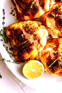 1 Large (yield After Cooking, Bone Removed) Roasted Broiled or Baked Chicken Thigh