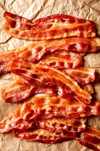 1 Lb Bacon (Cured, Baked, Cooked)
