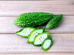 1 Lb Balsam-Pear (Bitter Gourd) (Leafy Tips, Without Salt, Drained, Cooked, Boiled)