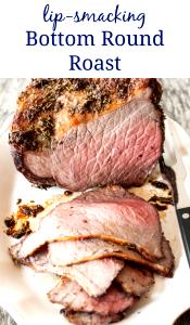 1 Lb Beef Bottom Round (Trimmed to 0" Fat, Cooked, Roasted)