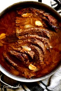 1 Lb Beef Brisket (Whole, Trimmed to 1/4" Fat, Cooked, Braised)