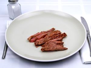 1 Lb Beef Chuck (Shoulder Clod, Top Blade Steak, Lean Only, Trimmed to 0" Fat, Select Grade, Cooked, Grilled)