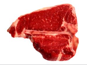 1 Lb Beef Porterhouse Steak (Trimmed to 1/8" Fat, Choice Grade, Cooked, Broiled)