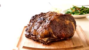 1 Lb Beef Ribs (Large End, Trimmed to 1/4" Fat, Prime Grade, Cooked, Roasted)