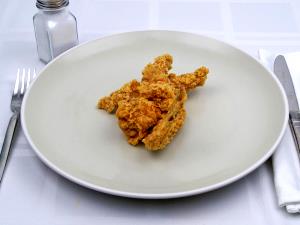 1 Lb Chicken Dark Meat and Skin (Broilers or Fryers, Flour, Fried, Cooked)
