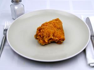 1 Lb Chicken Leg Meat and Skin (Broilers or Fryers, Batter, Fried, Cooked)