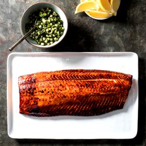 1 Lb Chum Salmon (Cooked, Dry Heat)