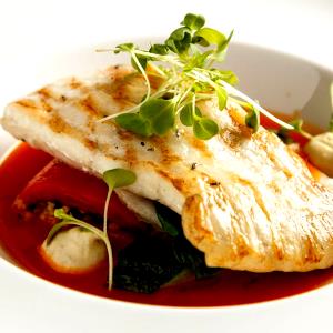 1 Lb European Turbot (Fish) (Cooked, Dry Heat)