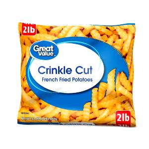 1 Lb French Fried Potatoes (Crinkle or Regular Cut, Salt Added, Frozen, Oven-Heated)