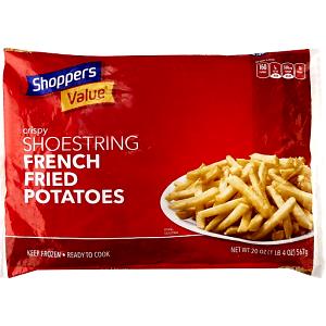 1 Lb French Fried Potatoes (Shoestring, Salt Added, Frozen)