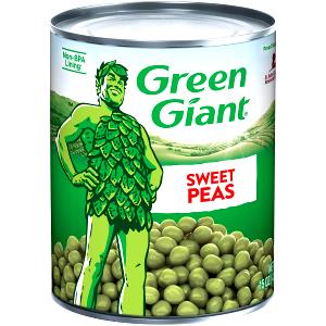 1 Lb Green Peas (Seasoned, Solids and Liquids, Canned)