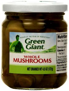 1 Lb Mushrooms (Drained Solids, Canned)