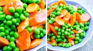 1 Lb Peas and Carrots (with Salt, Frozen, Drained, Cooked, Boiled)