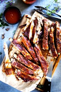 1 Lb Pork Backribs (Cooked, Roasted)