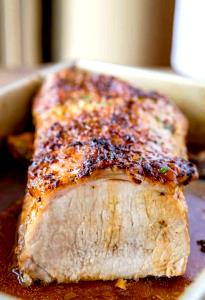 1 Lb Pork Loin (Whole, Cooked, Roasted)