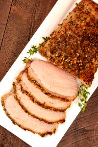 1 Lb Pork Roasts (Sirloin, Boneless, Lean Only, Cooked, Roasted)