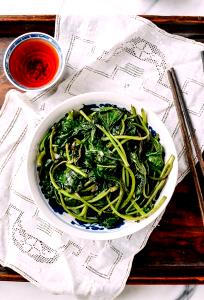 1 Lb Sweat Potato Leaves (Without Salt, Steamed, Cooked)